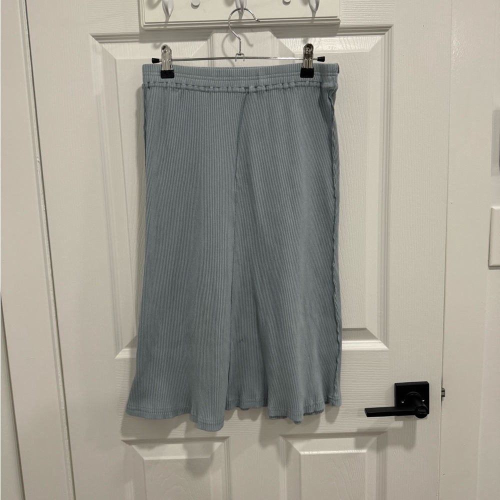 Casual Blue Midi Skirt for Women